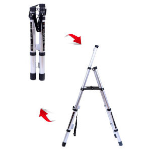 Ketoner บันได บันไดขยายตรง บันไดอลูมิเนียม บันไดพับได้ ไดอลูมิเนียม 3.2 เมตร บรรไดพับได้ แนวยาวทั้งหมด 1.4+1.7ม  บันไดอเนกประสงค์ บันไดอลูเนียม - Lazada