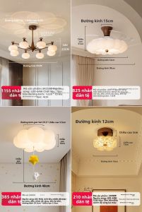 FANCY LAMP CLUB | Đèn Quạt Trần Phòng Ngủ Trẻ Em Phong Cách Kem Cổ Điển Pháp