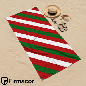 Red Green Diagonal Stripe Cartoon Anime Beach Towel Microfiber Quick Dry Super Absorbent Soft Bath Towel for Kids Adults Travel