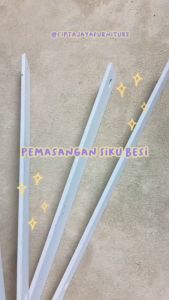 Cipta Jaya - Siku Briket Plat Besi Rak Ambalan Dinding Tempel Hitam Putih Lebar 25 cm