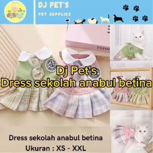 baju anjing dan baju kucing gaun dress sekolah anabul premium
