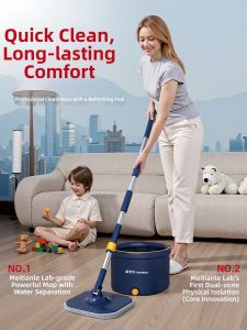 Homettler | Spinning Mop with Self-Wringing Easy-Clean Auto-Dehydration 1 Set