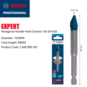 Bosch | Bosch Expert Hex-9 Hard Ceramic Drill Bit Self-Centering Carbide Tip Hex Shank for Tile Glass Marble Brick