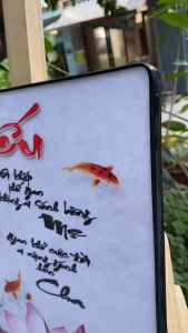 Tranh Thư pháp Chữ Hiếu chất liệu in gỗ tráng gương được bọc viền cao cấp trang trí tường làm quà tặng ý nghĩa