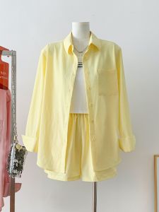 Yellow Ice Silk Sun Protection Clothing Thin Shirt Womens Spring and Summer 2024 New Arrival Coat Shirt Suit Tulle Outwear