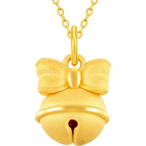 Butterfly Bow Bell Hard Gold Pendant