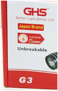 GHS G3 Rechargeable Torch Light Flashlight for Out door working Light