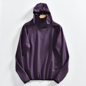 Outdoor Mens Pure Color Hoodie Quick Dry Bubble Cloth New Autumn Fashion Straight Cut Regular Sleeve Length Youth Daily Wear