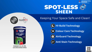 Nippon Spotless Plus Sheen Interior Wall Paint (1L / 5L / 15L)
