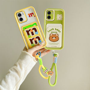 Oppo A77 5G Protective Case Full Edge Airbag Anti-fall Cute Cartoon Creative Card Holder Silicone Material Shockproof Cover