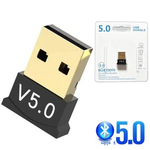 อะแดปเตอร์บลูทูธ USB เครื่องส่งสัญญาณบลูทูธ V5.0 ตัวรับสัญญาณบลูทูธ Dongle อะแดปเตอร์ USB ไร้สายสําหรับแล็ปท็อปคอมพิวเตอร์เมาส์
