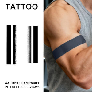 Geometric Line Herbal Waterproof Temporary Tattoo Stickers Long-lasting Waterproof for One to Two Weeks Suitable For Arm Leg