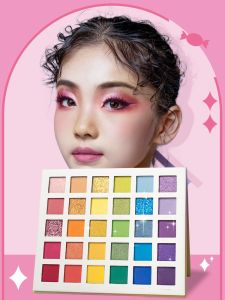 Mascara Trang Điểm Sân Khấu Cho Trẻ Em MGL Rainbow Sugar Eye Shadow Palette 30 Màu Không Độc Màu Xanh Tím Màu Xanh Lá Cây