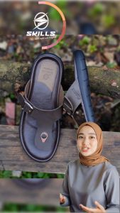 sendal pria skills ambara T Bar casual premium kulit elegant good quality milenial generation