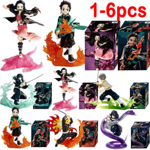 Bandai | 1-6pcs Demon Slayer Figure Tanjirou Agatsuma Zenitsu Kyoujurou Anime Model Action Figure PVC Collection Toy for Friend Gift