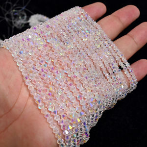 3/4mm Bicone Shaped Beads Shiny Crystal Loose Spacer Glass Beads for Jewelry Making Bracelet Nacklace Earrings DIY Accessories