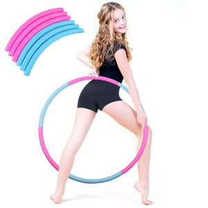 Kids Hula Hoop Primary and Secondary School Students Beginners Hula Hoop Plastic Removable Weighted Gymnastics Ring Game Hub