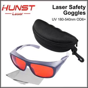 HUNST OD 6+ Professional Laser Glasses Protective Goggles for 355nm UV Laser 450nm Blue Laser and 520nm 532nm Green Laser