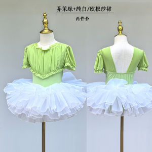 THEEPER Ballet Leotard Dance Clothes for Girls Ruffle Mesh Top Optional Tutu Skirt Full Lining Ballet Dance Outfit for Girls