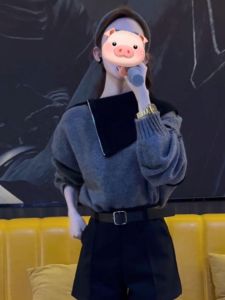 BINKAFENNY | Zipper Knitted Sweater Womens Long Sleeve High Collar Patchwork Color Block Autumn Winter Lazy Style Top Quality Feeling