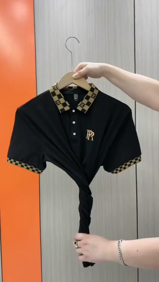 Polo Shirt Pria kaos kerah pria lengan pendek atasan pria baju kaos polos Kaos Knit Kerah Pria