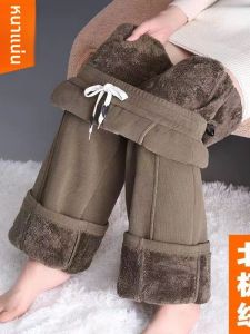 QIAOXIZI | Warm Wool Fleece High Waist Wide Leg Pants