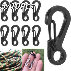 5/10Pcs Metal Key Chains Ring Outdoor Camping Carabiner Backpack Belt Ring Tent Cord Rope Spring Clip Climbing Hooks