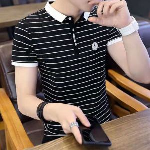 Korean Style Summer Striped Short Sleeve Polo Shirts