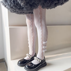 Girls Summer Thin Mesh Tights with Butterfly Knot Lace Loli Underwear Pants Baby Socks Childrens Clothing Toddler Kids Stockings