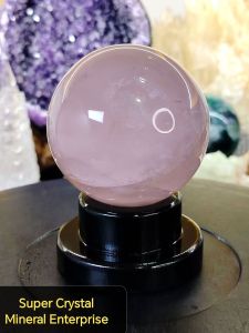Natural Madagascar High Gred Rose Quartz Crystal Ball Ornament RQB05 #RoseQuartz #Naturalcrystal #homedecor #Lifestyle #Furniture #Crystalball