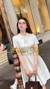 [DUY NHẤT 10-12.10-VOUCHER 40K]Đầm thiết kế BEMINE cổ sen đính cườm dáng ngắn phù hợp đi chơi-B614