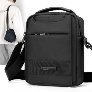 Casual Mini Crossbody Bag for Men Single Shoulder Sling Bag Multi-Functional Handheld Commuting Mobile Phone Small Bag