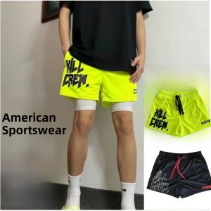 Mens Basketball Shorts Summer Dopaamine American Style Running Fitness Training Sports Pants Elastic Waistband Quick Dry Knitted