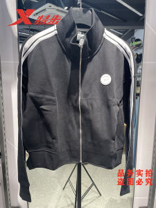 XTEP Womens Sporty Stand Collar Jacket 2024 Autumn Fashion Versatile Casual Trendy Coat Breathable Wear Resistant Zipper