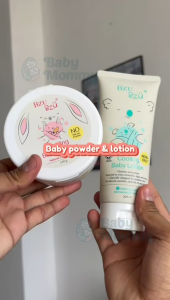Babymommy👶BZU BZU Cooling Baby Powder with Puff 140g Cooling Baby Lotion 200ml