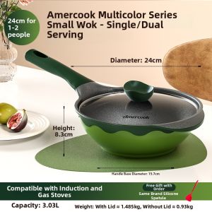 AMERCOOK | Non-stick Titanium Flat Frying Pan