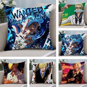 Bandai | One Piece Gear Five Luffy Anime Plush Pillow Cover Soft Short Plush Cushion Cover For Sofa Bedroom Home Decor Gift Decoration