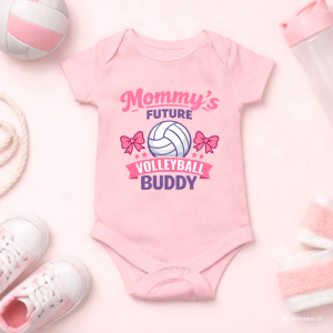 Mommys Future Volleyball Buddy Baby Onesies | Cute Baby Bodysuit Outfit | Newborn Romper Volleyball Baby Clothes | Baby Shower Gift