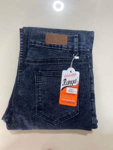 กางเกงผ้ายีนส์ยืดกระบอกตรงสุดฮิต รุ่นคาร์โก้s-38”สีฟอกสโนว์ดำสีฟอกสโนว์ยีนส์