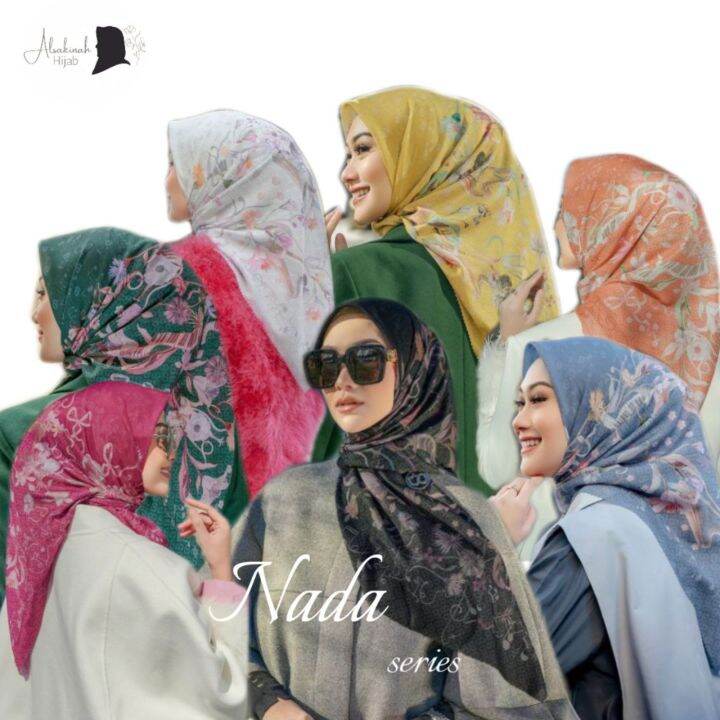 Nada Series Hijab Buttonscarves Semi Ori/ Logo Plat B Logam/ Bahan Voal ...