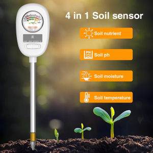 เครื่องมือวัดเครื่องทดสอบดินสารอาหารมีความชื้นโคมไฟพีเอช4ใน1เซนเซอร์วัดความชื้นในดินสำหรับบ้านสวนกลางแจ้งและในร่ม