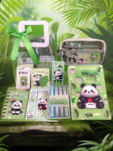 Childrens Panda Stationery Set Large Gift Box Practical Creative Primary School Student Reward Birthday Gift Souvenir for Kindergarten Boys Girls Study Exam End of Term