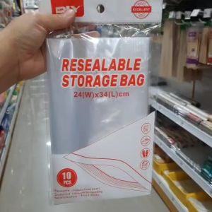 ถุงพลาสติกเก็บของ ถุงซิปล็อคพลาสติกใส ถุงพลาสติกใสเก็บของกันน้ำ อเนกประสงค์ ใช้ซ้ำได้ จัดระเบียบของ เกรดอาหาร ขนาด  24x 34cm