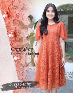 Dress Brukat Maira Seruty Payet 2024 cocok untuk Acara NATALAN dan Acara Lainya