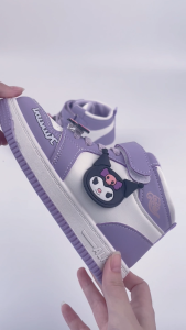 YZBZCJ Childrens Cute Leather Sneakers Autumn Winter Kuromi Board Shoes Melody Princess Shoes Size 26-37