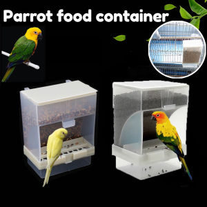 Removable Feeder Automatic Bird Seeds Feeder Hanging Food Box and Trough Parrot Feeder Cage Accessories
