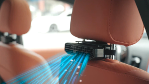 【Local Delivery】Backseat Cooling Fan Vehicle Rear Headrest Fans Three Adjustable Wind Speeds Portable Fan 5V for Mini Cars RVs Sedans