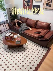 KLESK | Vintage Leather Sailing Boat Style Living Room Sofa Modern Simple Luxury
