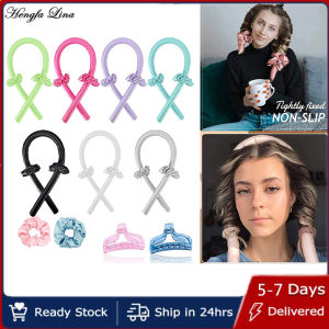 Hengfa Lina Heatless Hair Curlers Curling Iron Headband Lazy Curler Silk Heatless Curling Wand Make Curly Hair Styling Tool