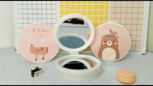 Cermin lipat dua sisi pocket size miror mini kaca lucu kecil ukuran saku cermin bulat